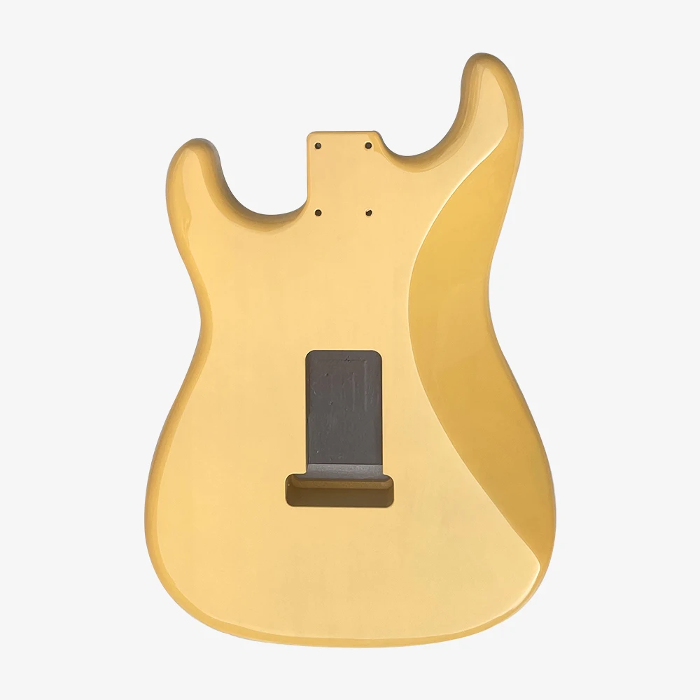 Alder ST Guitar Body, SSS Glossy Electric Guitar Part, Vintage Yellow Guitar Replacement for Stratocaster Style DIY