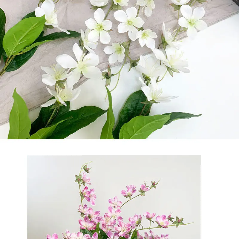 4 Stücke Künstliche Jasmin-Seidenblumen, Künstliche Hochzeitsdekoration, Blumenarrangement, Heimdekoration, Party-Deckenblumen, Hängende Begonienblumen – Detail 6