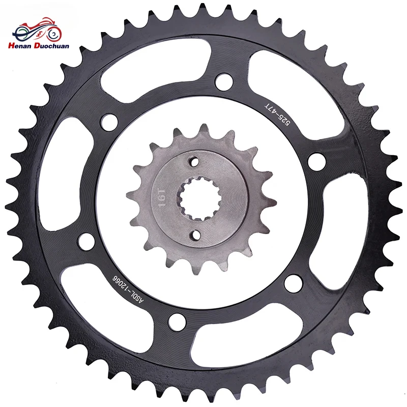 

525 16T 47T Motorcycle Part Front Rear Sprocket Gear Cam For HONDA XL600 XL600V Transalp PD06 XL700 XL700V XL700VA XL 600 700