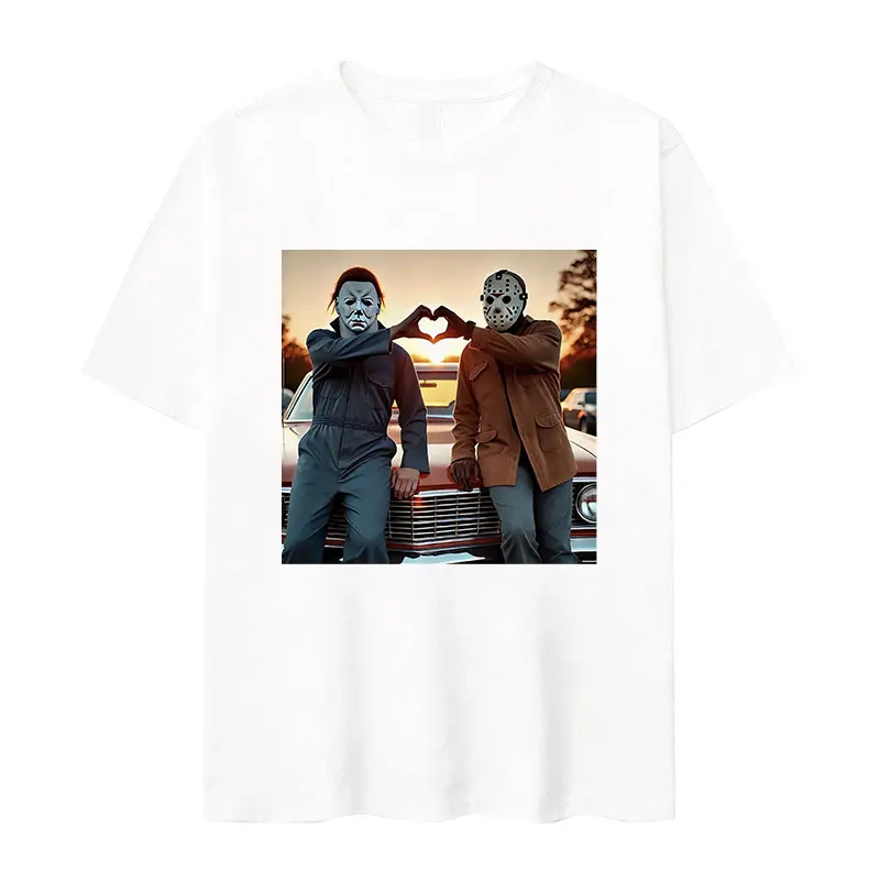 Michael Myers Horror Movie Graphic T Shirt Men Vintage Fashion Short Sleeve T-shirts Unisex Oversized Cotton T-shirt Streetwear