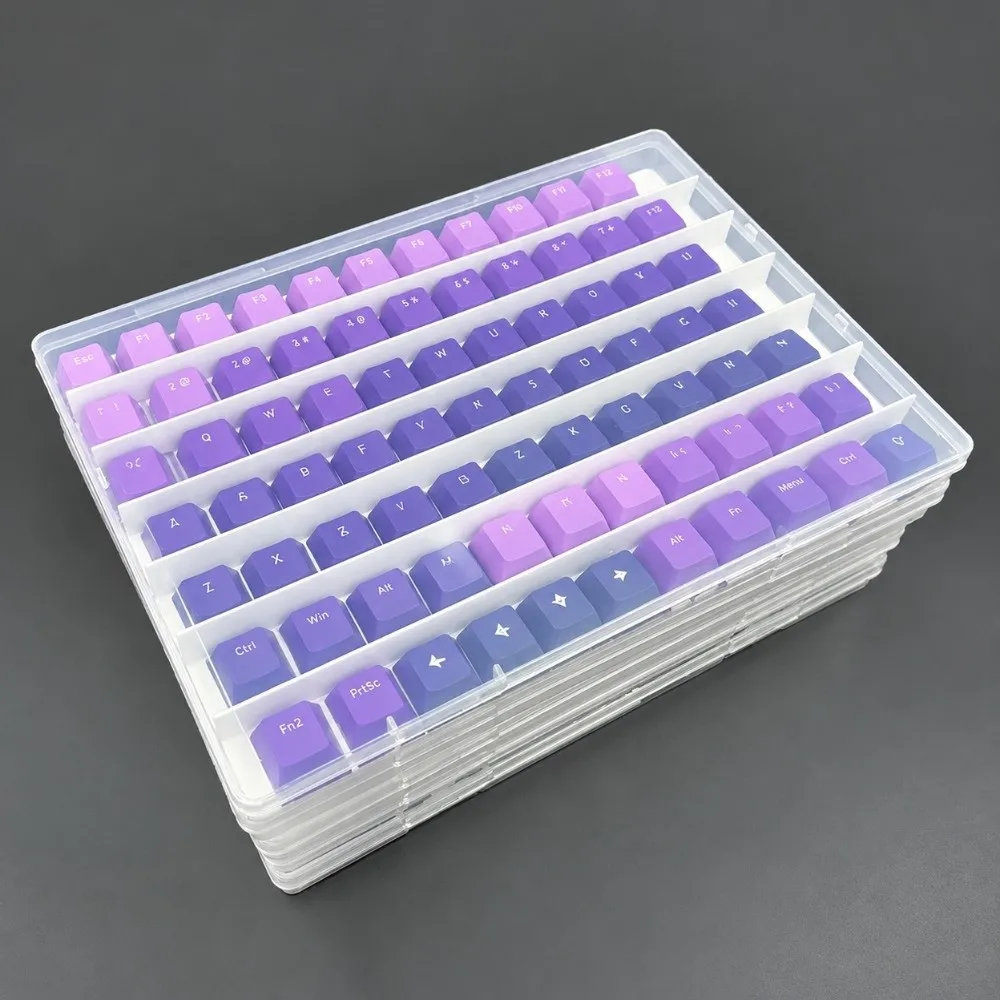 Transparent Keycap Storage Box Space-Saving Dustproof Keycap Organizer Tray Paper Dividers Waterproof Mechanical Keyboard Case