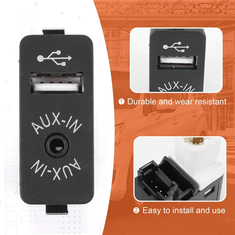 A22E-Car USB AUX In Spina Adattatore Presa di Ingresso Ausiliario Per BMW E81 E87 E90 F10 F12 E70 X4 X5 X6