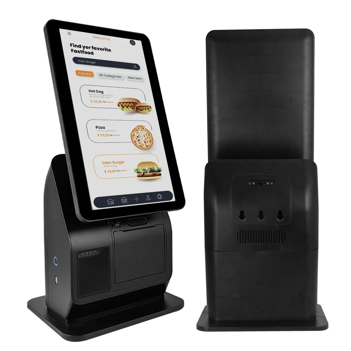 15.6 Inch Self-Order POS System Touch Screen Automatic Payment Kiosk Machine For Restaurant Service Equipment