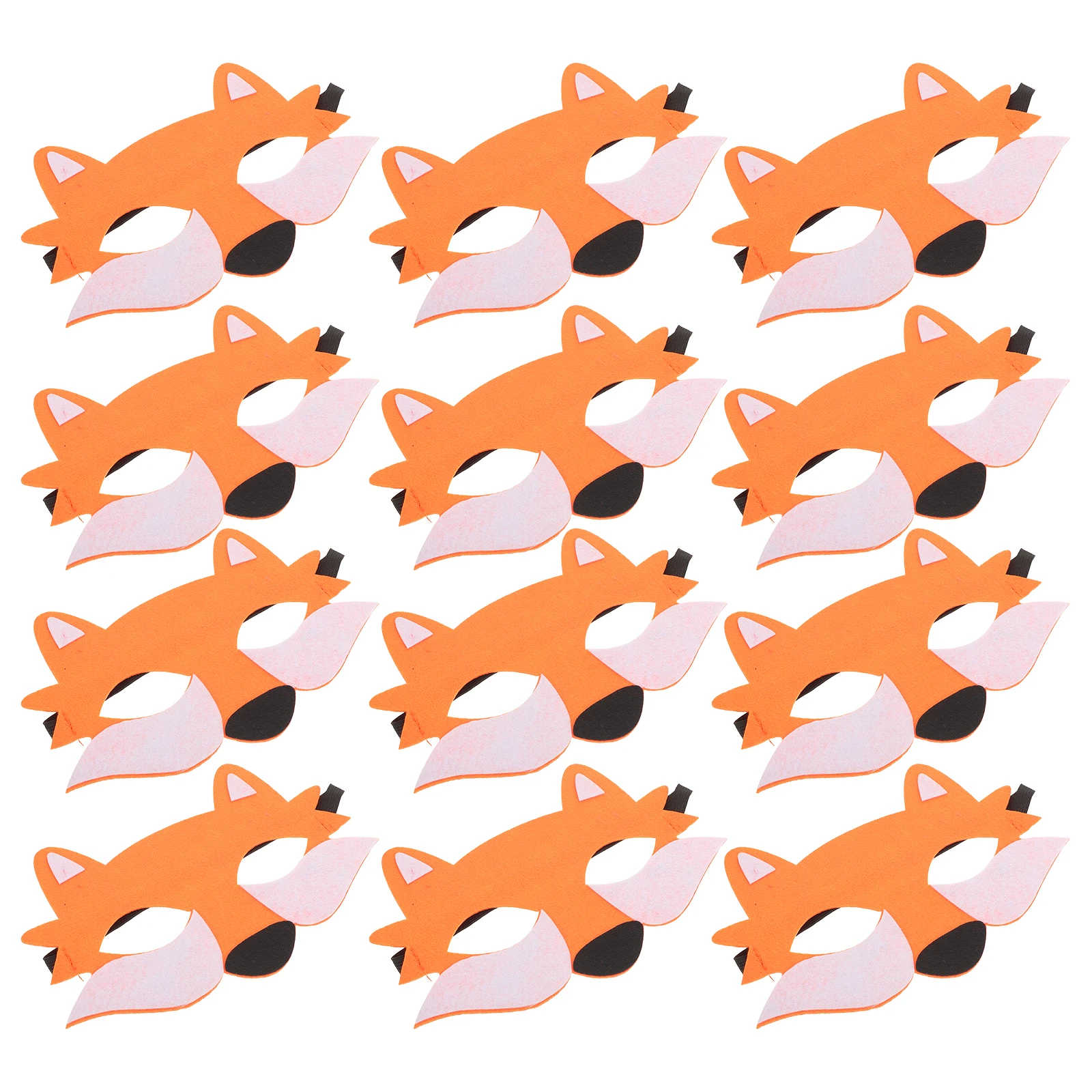 

12 Pcs Half Face Mask Felt Animal Cosplay Props Modeling Orange Masquerade