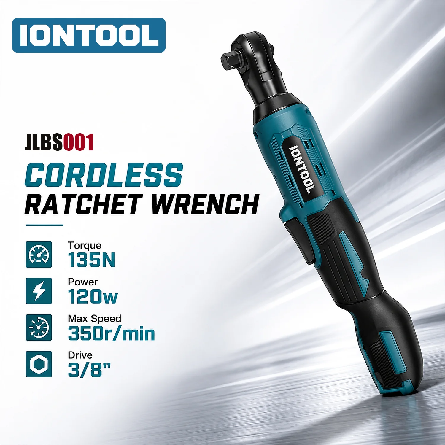 IONTOOL Cordless Right Angle Ratchet Wrench 120W Variable Speed Electric Wrench for Car Repair and Home DIY Projects