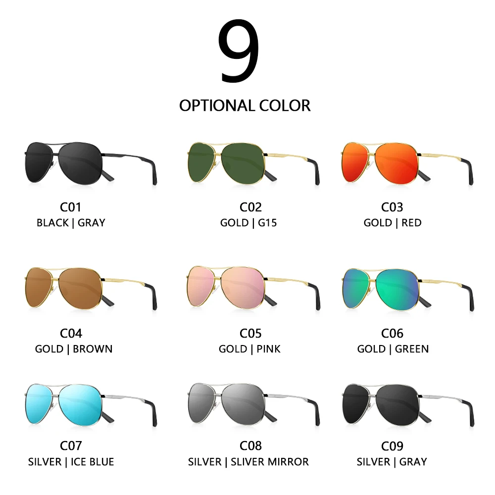 CRIXALIS Modische Piloten-Polarisierte Sonnenbrille für Damen Blendschutz Outdoor-Sport Fahrsonnenbrille für Herren Verspiegelte Anglerbrille UV400-Schutz – Detail 6