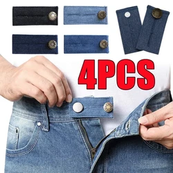 New 4-1PC Extension Buttons Pant Buckle Hook Stretch 2 Button Holes Adjustment Jeans Waist Buckle Extension Quilting Supplies