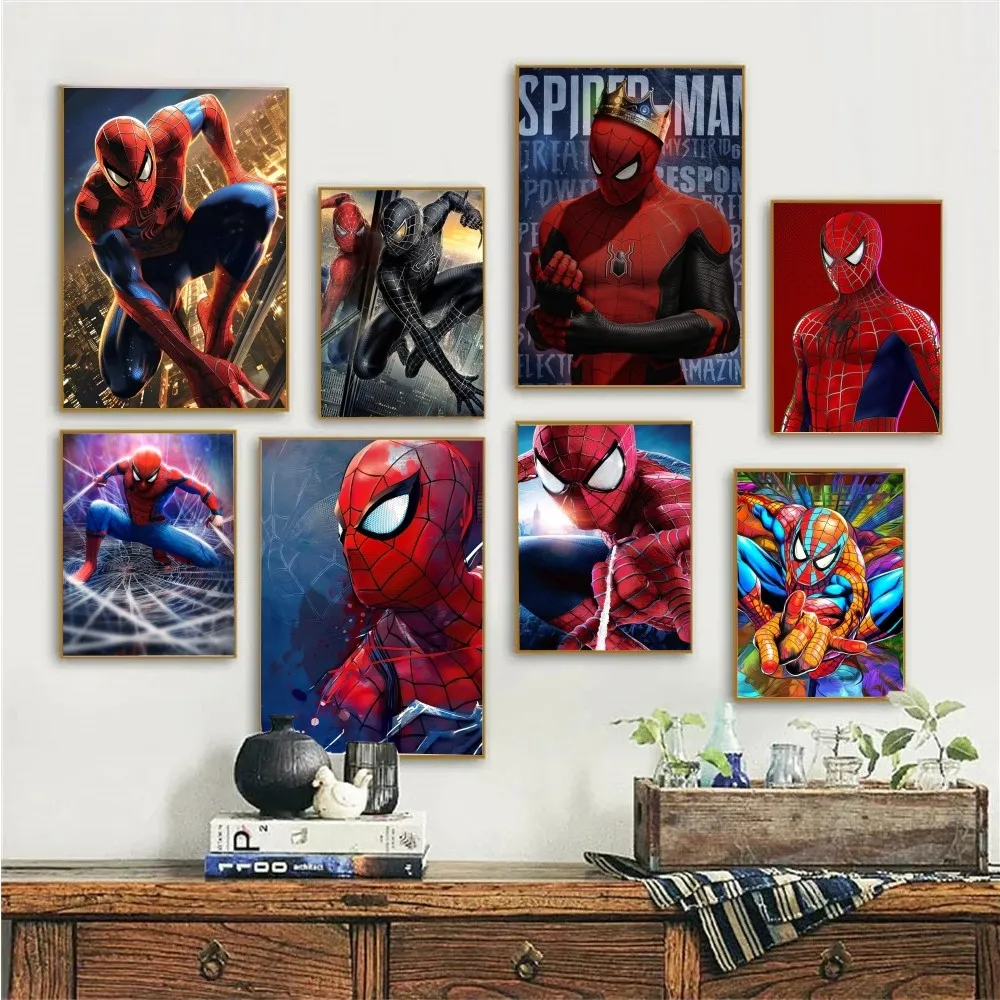 1pc Spider-Man Poster Paper Print Home Bedroom Entrance Bar Cafe Art Painting Decoration