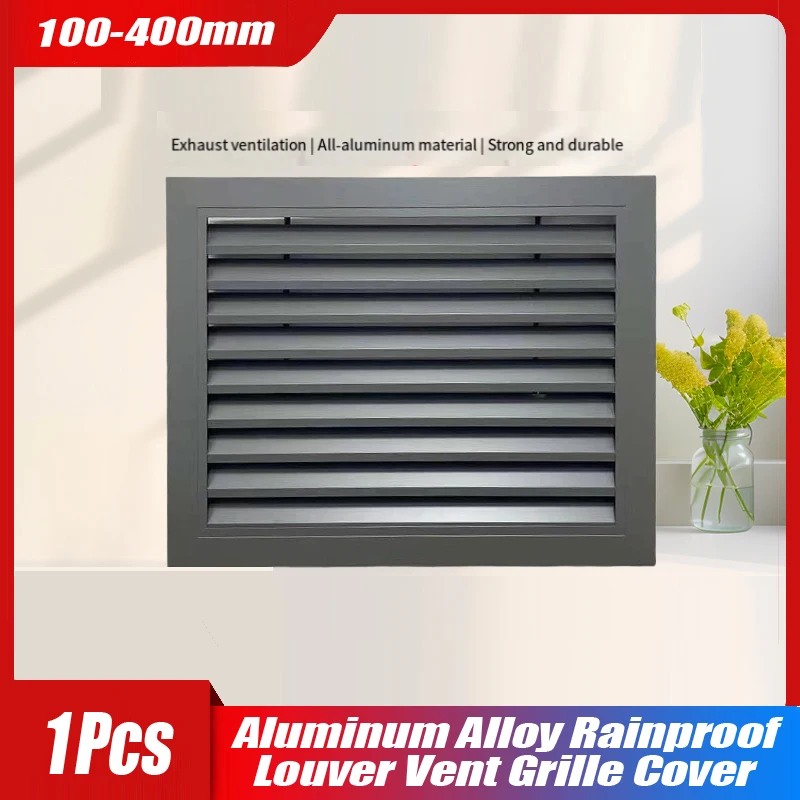 Aluminum Alloy Rainproof Louver Vent Grille Cover for Wall Exhaust Outlet, Perforated Ventilation Heat Dissipation Dust 100x100