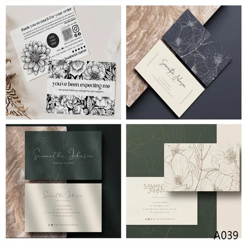 Custom Thank You Cards Personalized Business Card For Small Business Design Logo Wedding Invitations Postcards