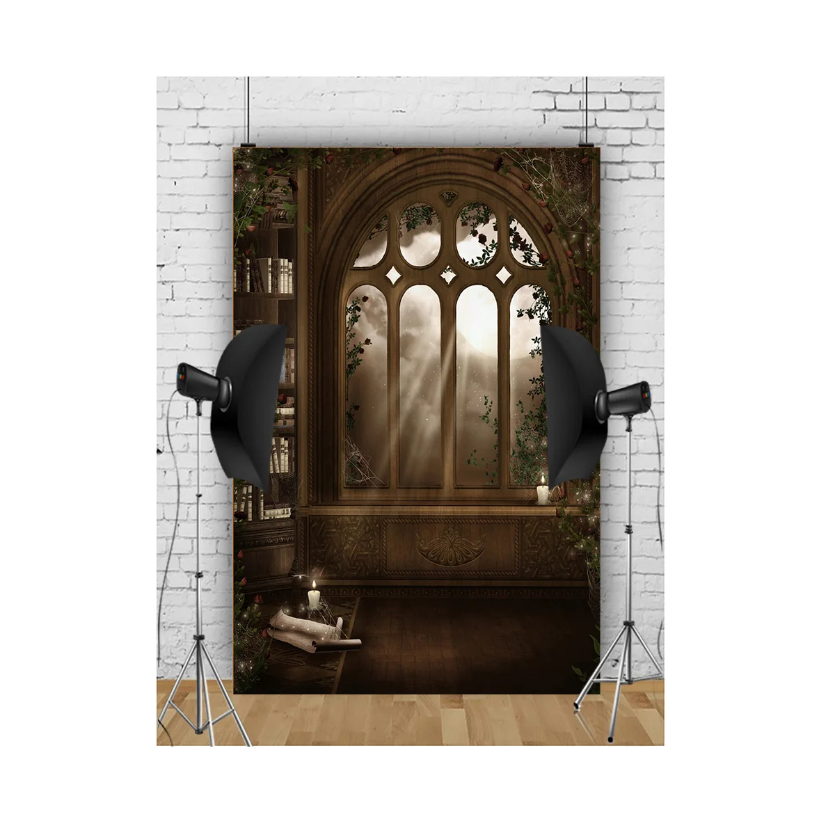Fonds de photographie pour Halloween : Ombres, citrouilles, fantômes errants et récits effrayants – Arrière-plans de studio photo WD-01