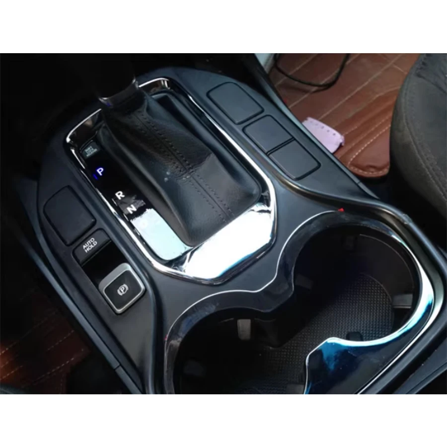 YAQUICKA For HYUNDAI SANTA FE IX45 2013 2014 2015 2016 LHD A/T Car Gear Shift Panel Trim Frame Cover Chrome ABS Car Accessories