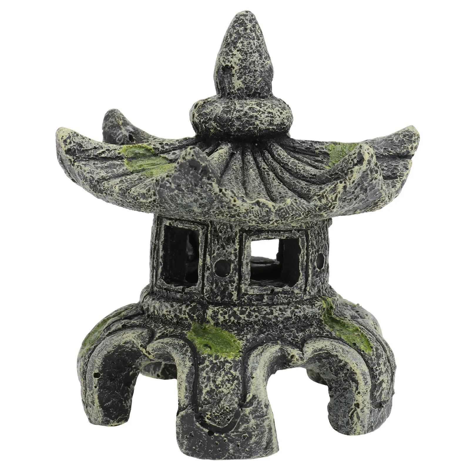 

1Pcs Chinese Style Resin Pavilion Lamp Aquarium Ornament Landscape Decor for Fish Tank Shrimp House Natural Look Non-Deform