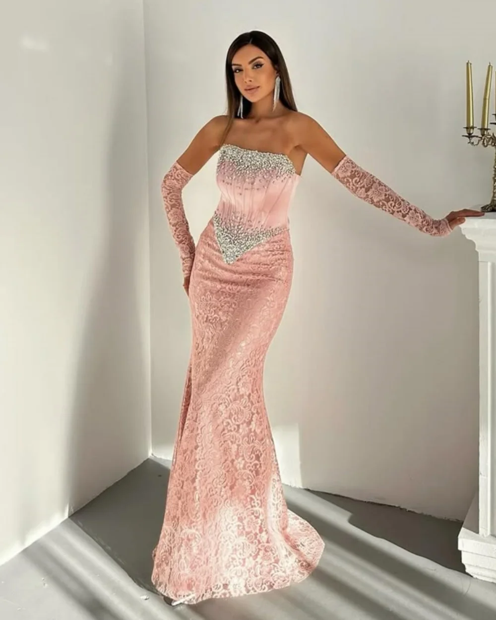 

Высококачественные классические кружевные плиссированные платья русалки без бретелек по индивидуальному заказу, классические платья для особых случаев, доступны размеры