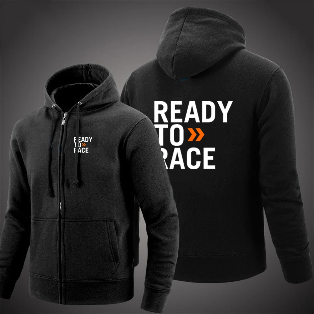 Ready To Race Enduro Cross Motocross Bitumen Bike Life Mens Hooded Coats Casual Zip Sweatshirt Running Hiking Sportswear Jacket