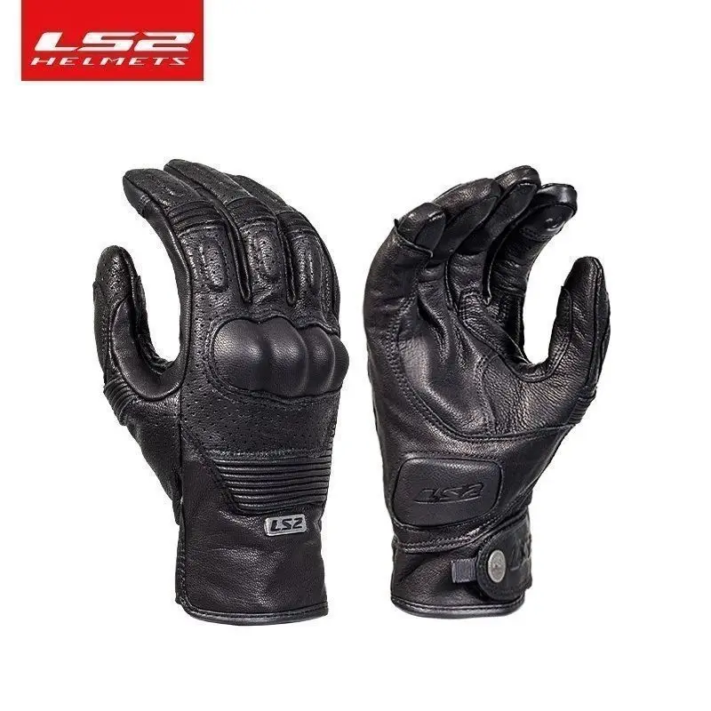 LS2 MG020 Retro Motorcycle Leather Gloves Sheepskin Excellent Ventilation Luva Motoqueiro