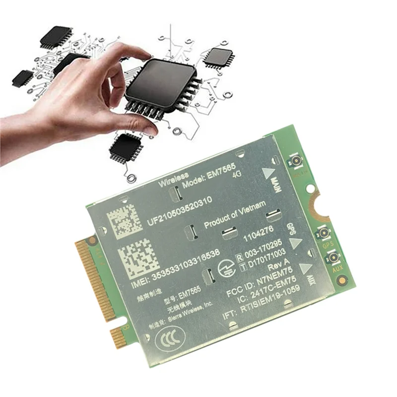 وحدة رائعة-EM7565 4G LTE + 2X 10DB طقم هوائي لأجهزة الكمبيوتر المحمول وحدة لاسلكية Cat12 EM7565 لـ CAT-12 600Mbps CBRS M2 NGFF Modu