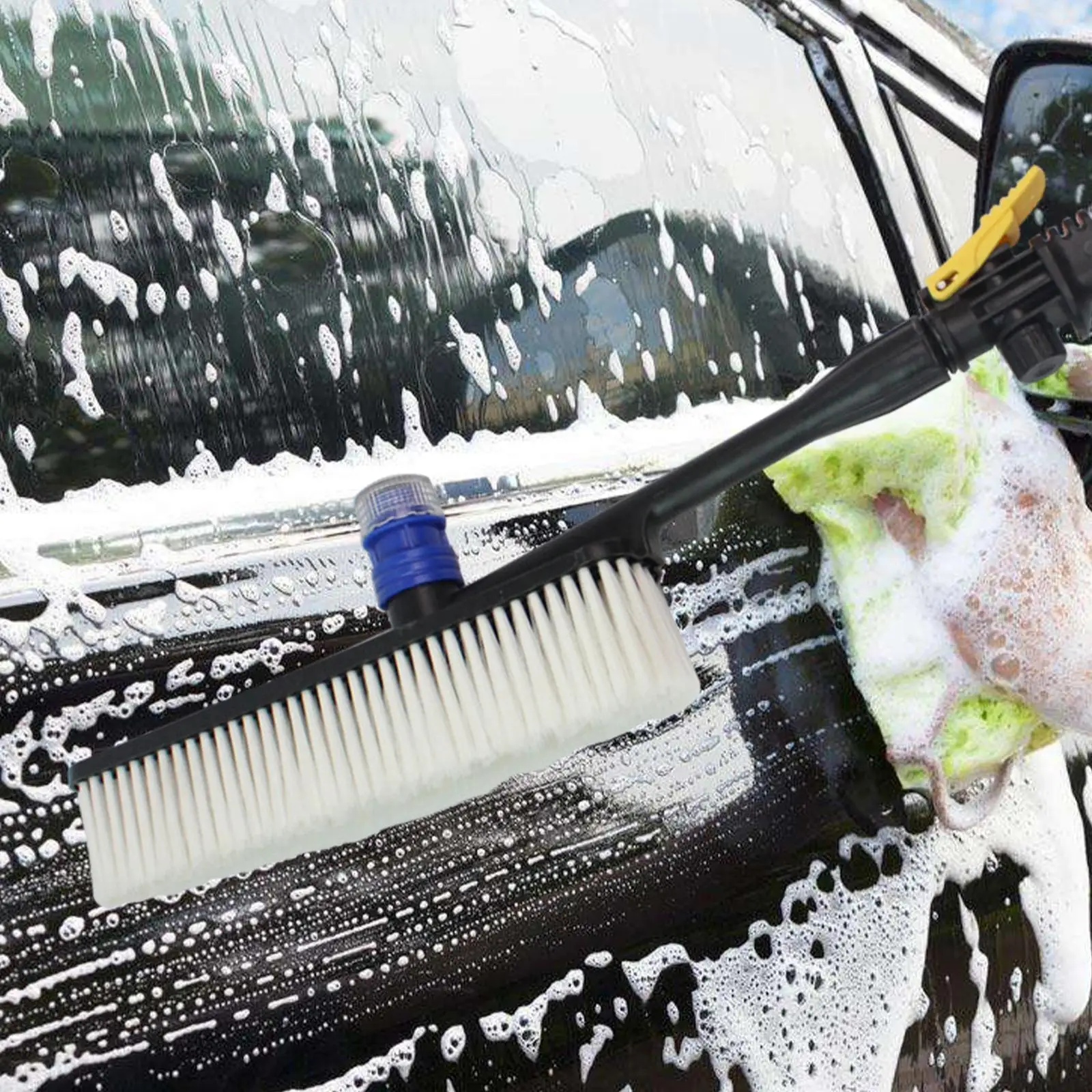 

Car Wash Brush with Cleaning Liquid Duster Quick Connect Car Detailing Brush