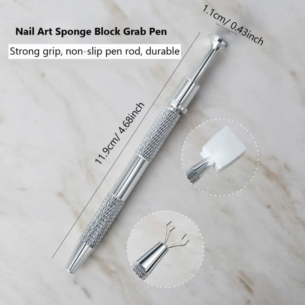 50 pièces/ensemble avec stylo à saisir Nail Art éponge carré bricolage ongles tache dégradé éponge doux dégradé ongles brosses