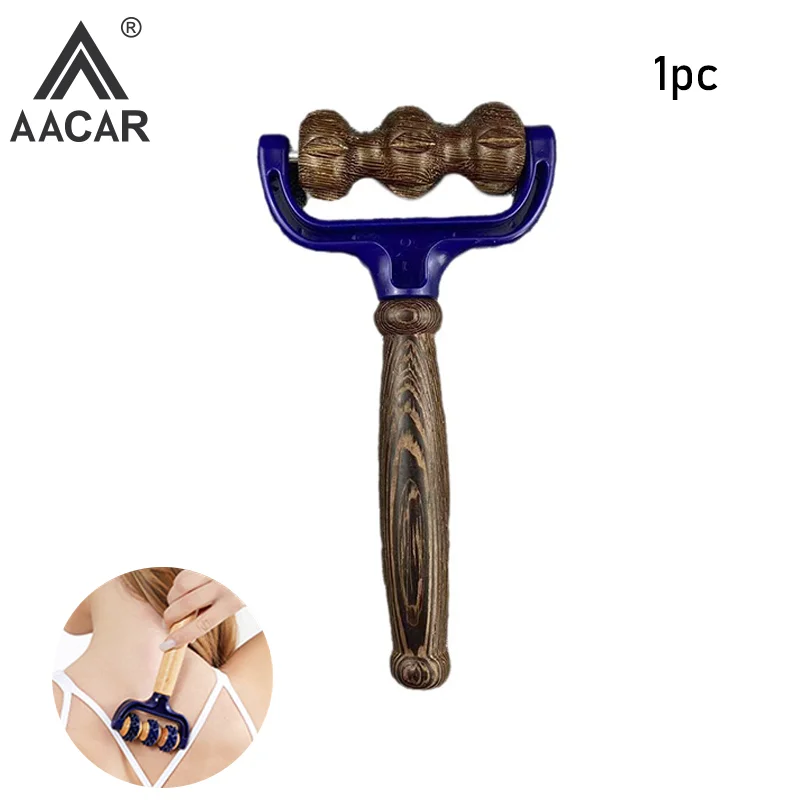 

1pc Wenge Massage Rollers Neck Roller Massager Wooden Trigger Point Roller Massager Muscle Roller For Back Face Waist Leg Arm