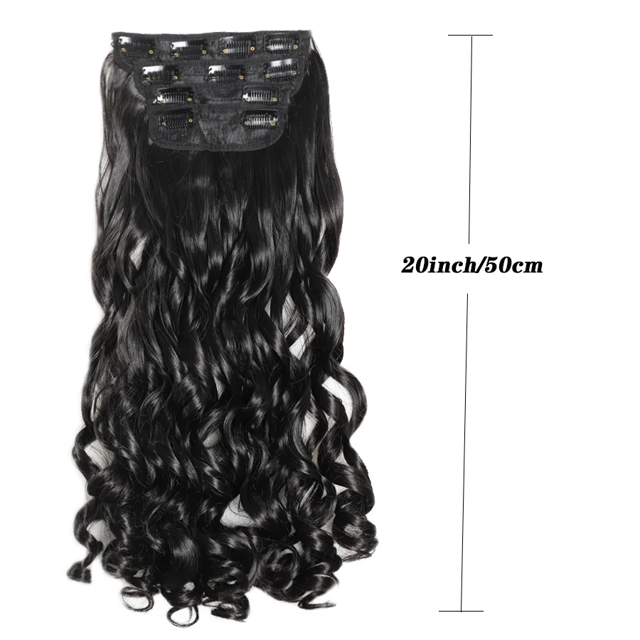 20-Inch Synthetic Hair Extension Set Roman Curl 4-Piece Heat-Tolerant Women's Hair Piece Kit Hair Extensions for Women
