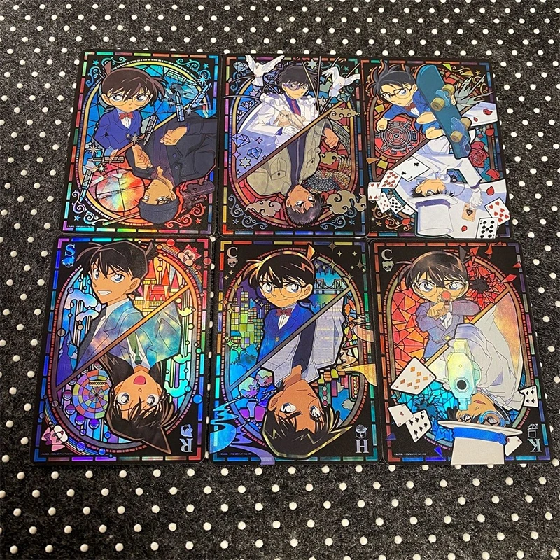 Detective Conan Anime Characters Conan Edogawa Mouri Ran DIY Homemade Bronzing Collection Card Christmas Birthday Gift Game Toys