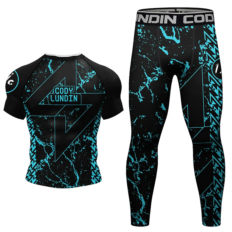 Rashguard męskie kimono Jiu Jitsu Mma koszulka + spodnie garnitury Muay thai MMA spodenki Bjj mężczyźni nowe stroje sportowe siłownia Gi koszulki