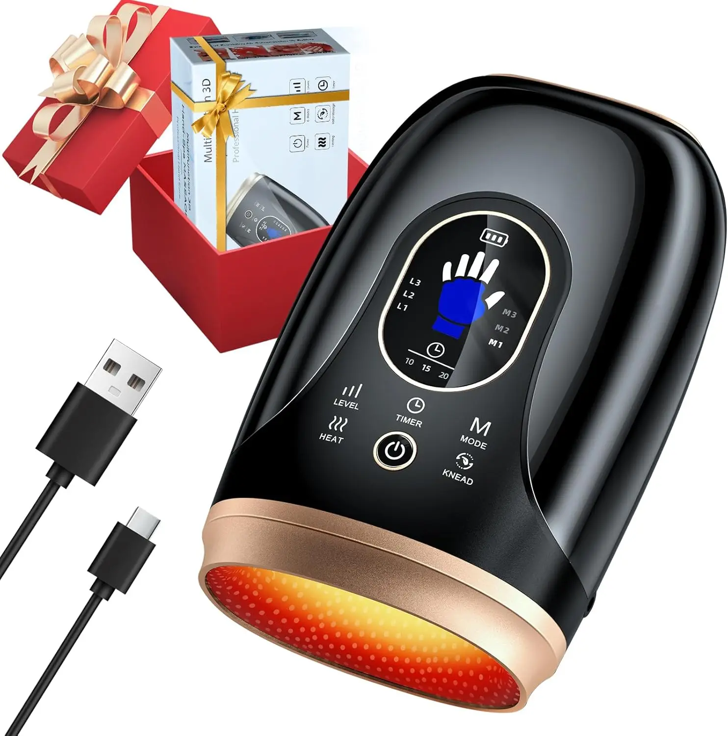 

Массажер для рук с подогревом и компрессией, для облегчения при артрите и синдроме запястного канала, 6 уровней давления, терапия для запястий и пальцев