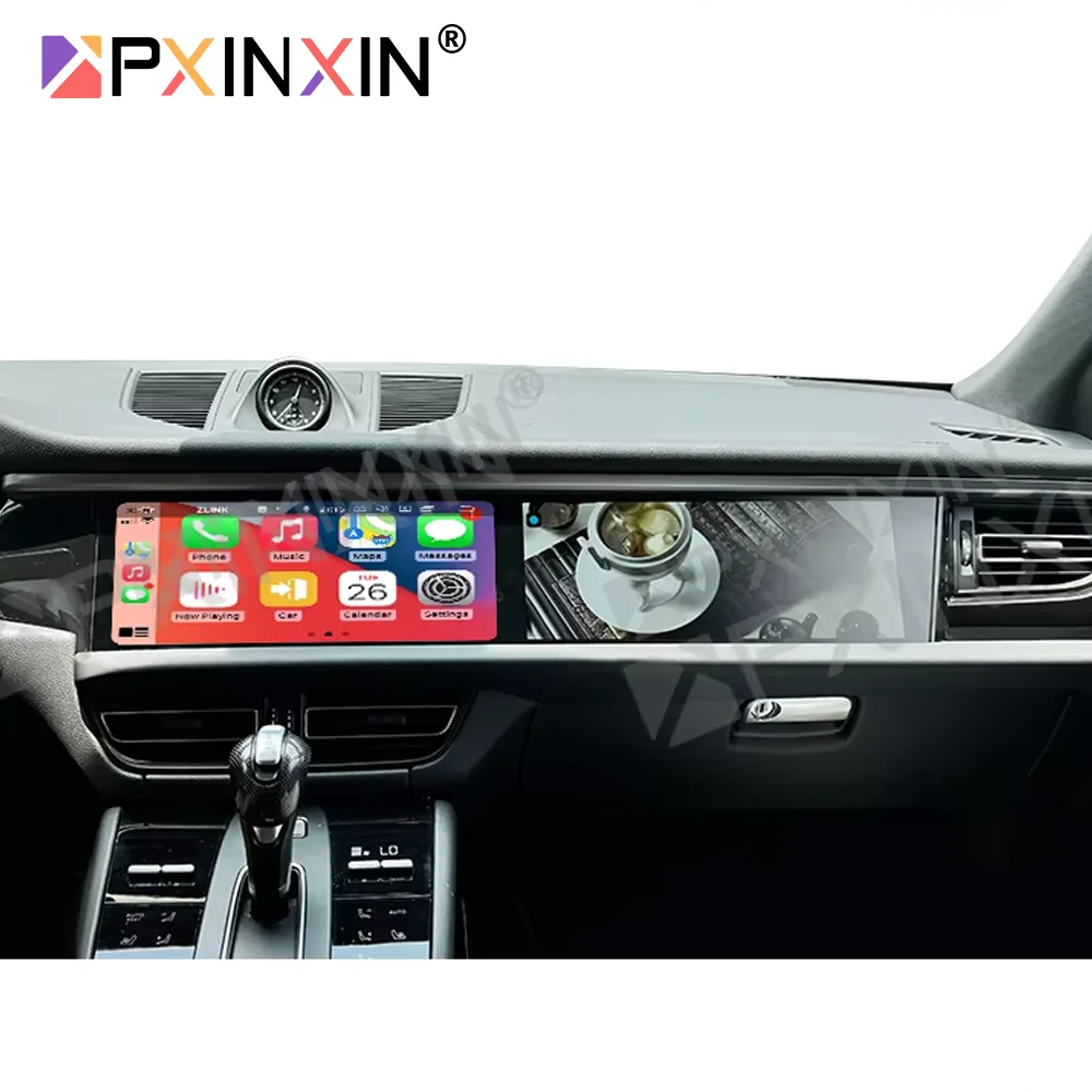 Android Car Multimedia Player For Porsche Macan 2018-2024 Dual Screen 24.6 Inch 2Din Auto Radio Tape Recorder Co-pilot Head Unit
