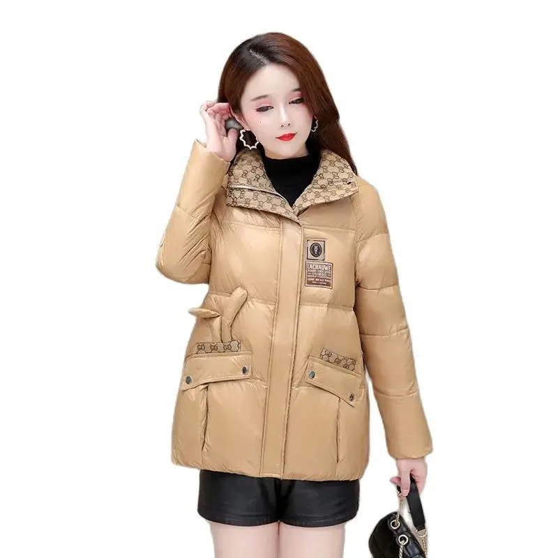 Women's Short Coat 2022 Winter New Fashion Loose White Duck Glossy Washless Down Warm Coat Female Tide