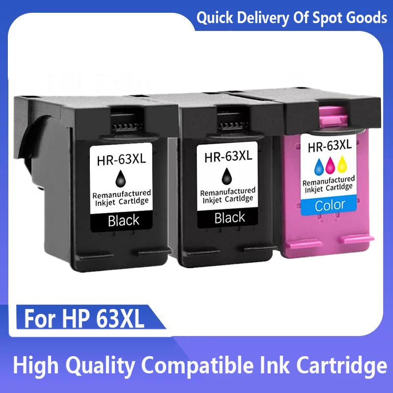 

Compatible 63XL Ink Cartridge 63 XL For HP OfficeJet 3830 3831 3832 3833 3834 4650 4652 4654 4655 5220 5230 Printer