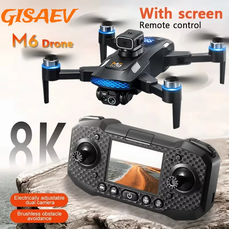 

GISAEV M6 Foldable Drone with 4D Obstacle Avoidance & 8K Dual Camera｜Brushless Motor｜1KM WiFi FPV｜15min Flight｜Beginner Safe