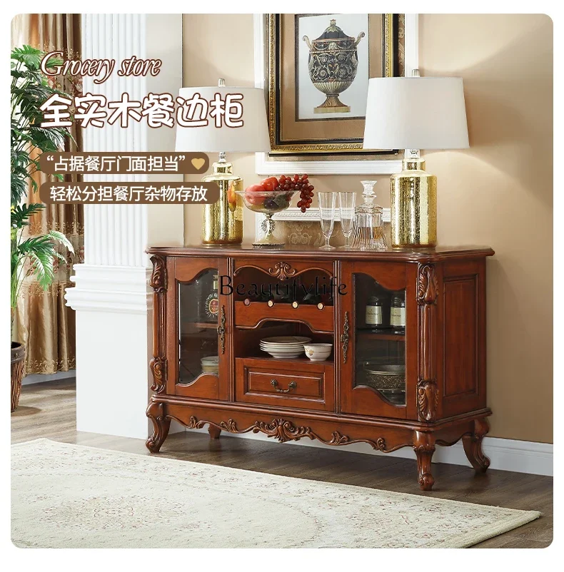 

yj5 American Style Solid Wood Sideboard Wine Cabinet 1.4m