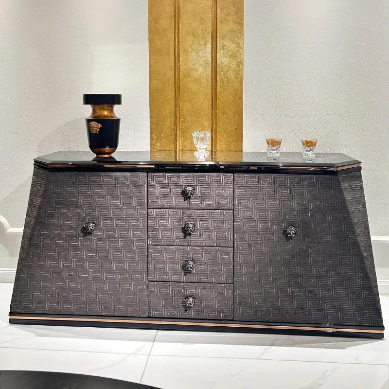 

Solid wood fabric dining side cabinet designer porch cabinet locker decorative cabinet