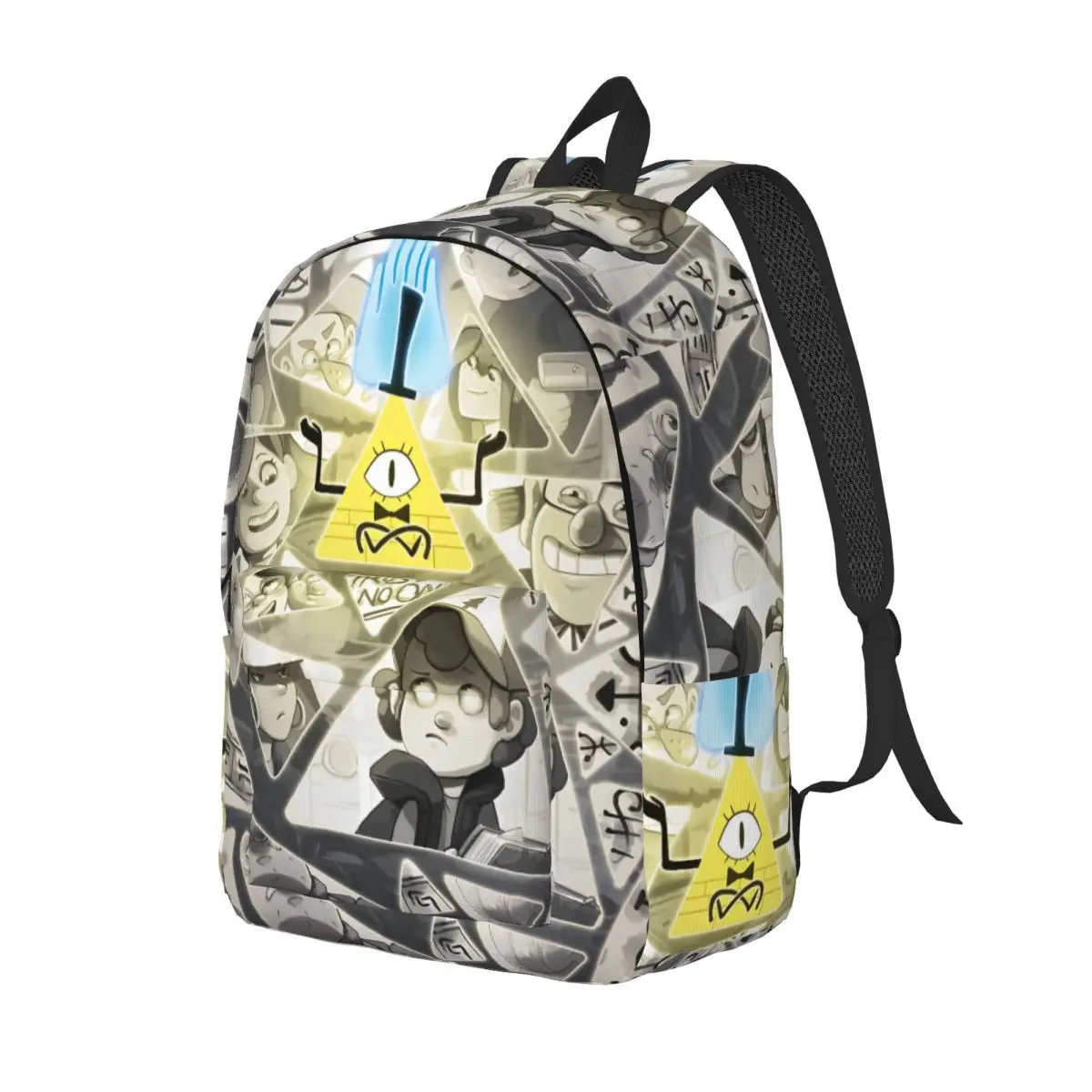 Bill Cipher-Mochila deportiva para hombre y mujer, morral de hombro para ordenador portátil, estudiante adolescente, trabajo, Anime de dibujos animados