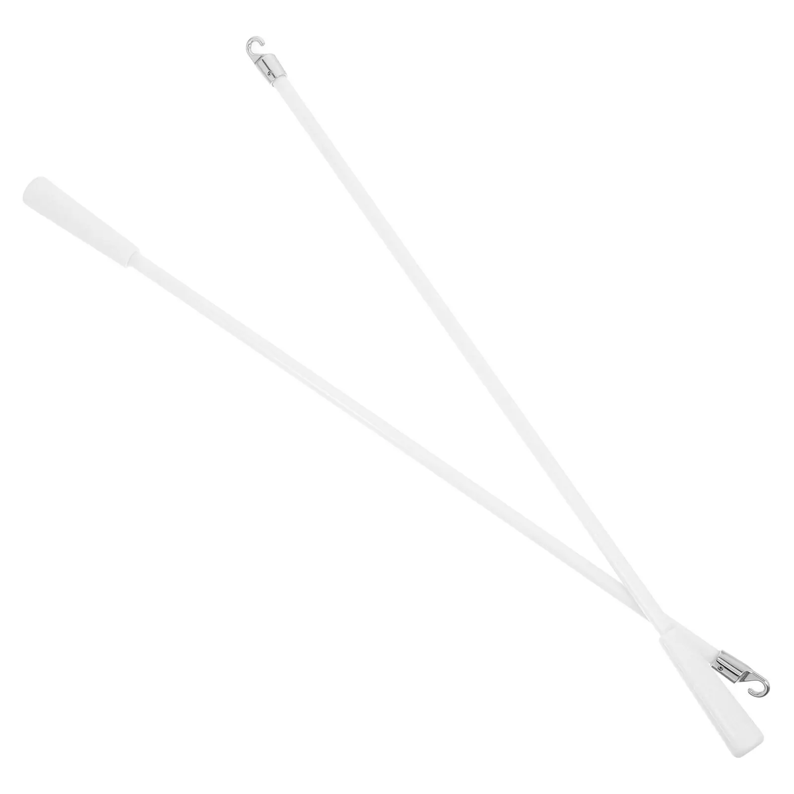 2Pcs 16.97 Inch White Fiberglass Curtain Pull Rod with Hook Versatile Drapery Pull Wand for Blinds Vertical Shades Window