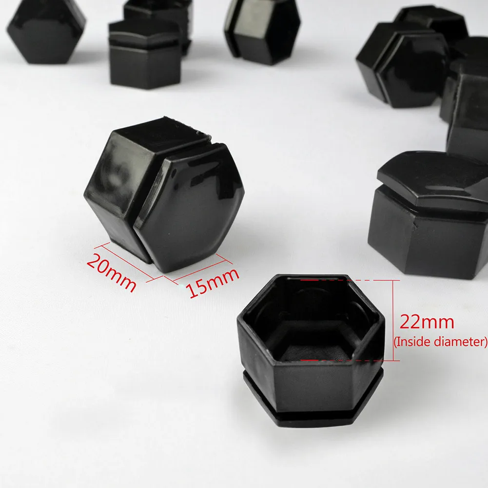 20PCS 22mm Car Wheel Nut Bolt Covers ABS Cap Extraction Puller Tool Black For Sport Insignia Car Accessories