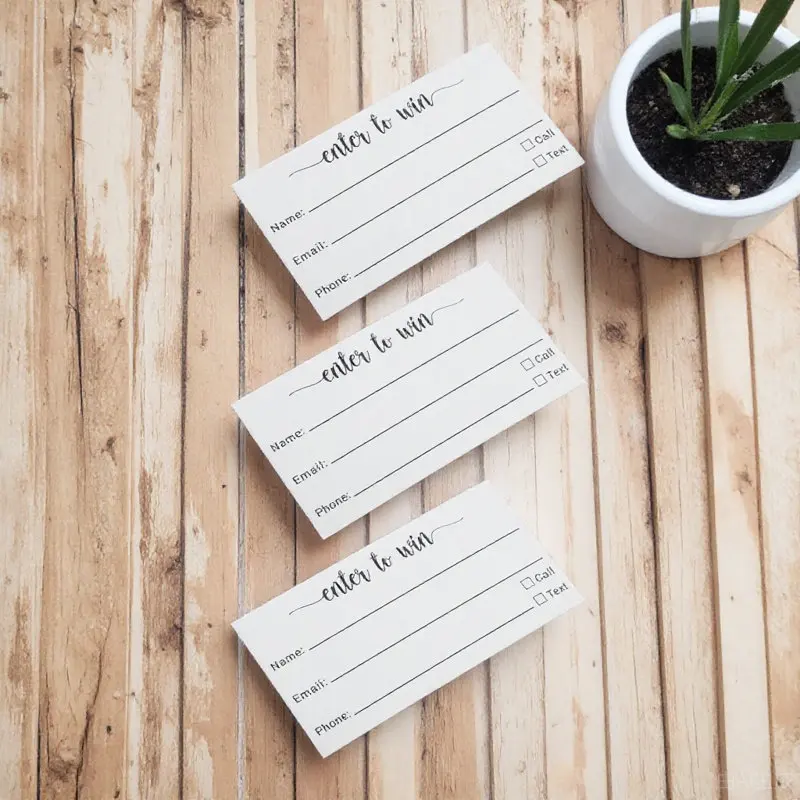 100Pcs Raffle Tickets Multi-Use Blank Entry Form Cards Party Voting Auction Sheets Raffle Tickets