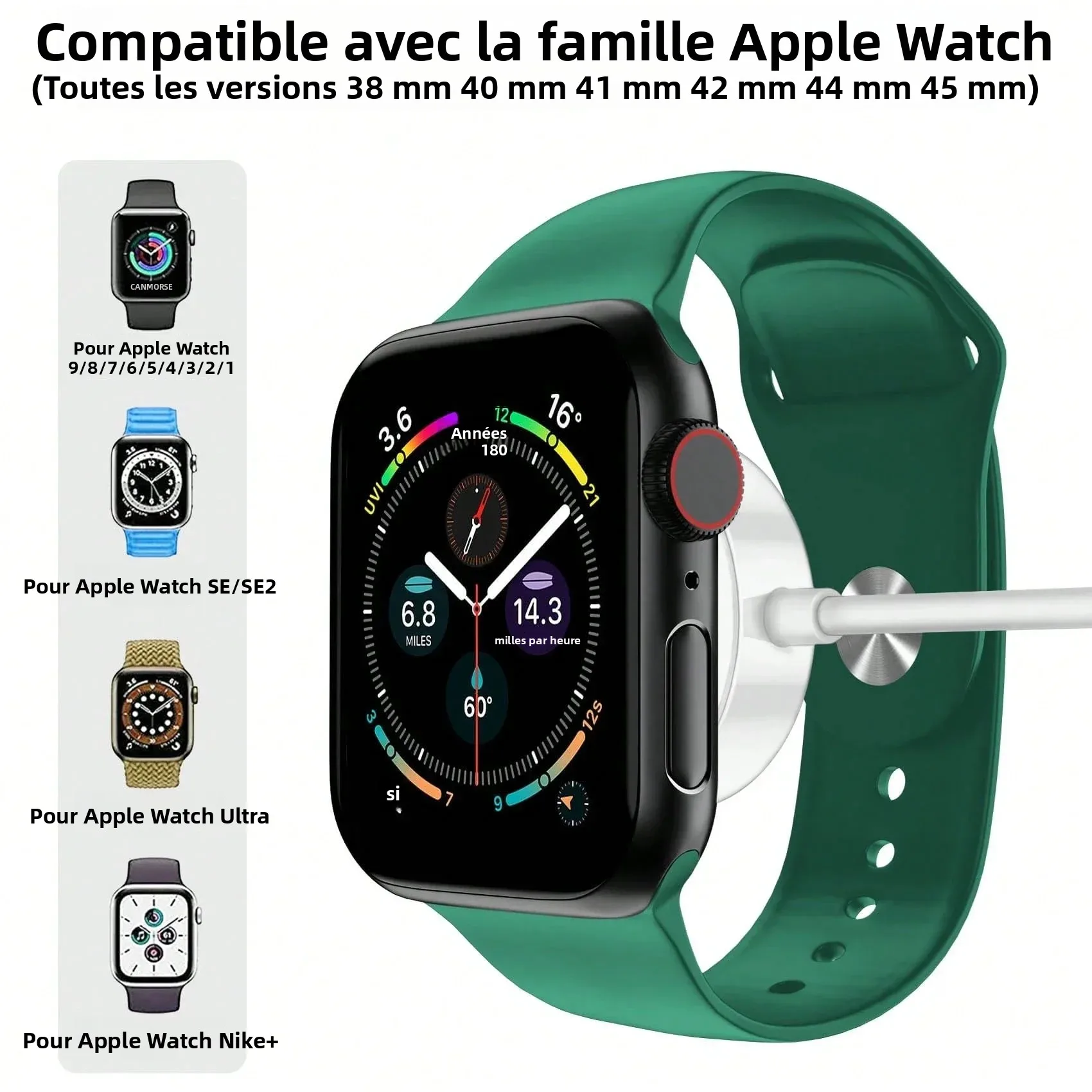 Portable Magnetic Watch Wireless Charger USB Type C for Apple Watch iWatch Series S10/S9/9/8/7/6 Ultra 5/4/3/2 SE Fast Charging image 4