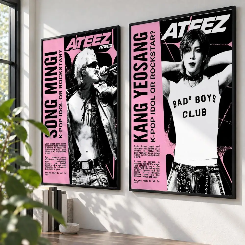 music ATEEZ Poster HD Poster Self Adhesive Waterproof Wall Art Print Bedroom Living Room Modern Decor Gift