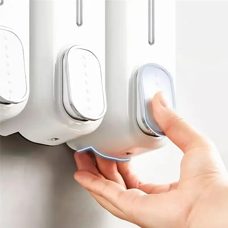 ABKJ-Soap Container Shampoo Bath Box Manually Press Wall-Mounted Soap Dispenser
