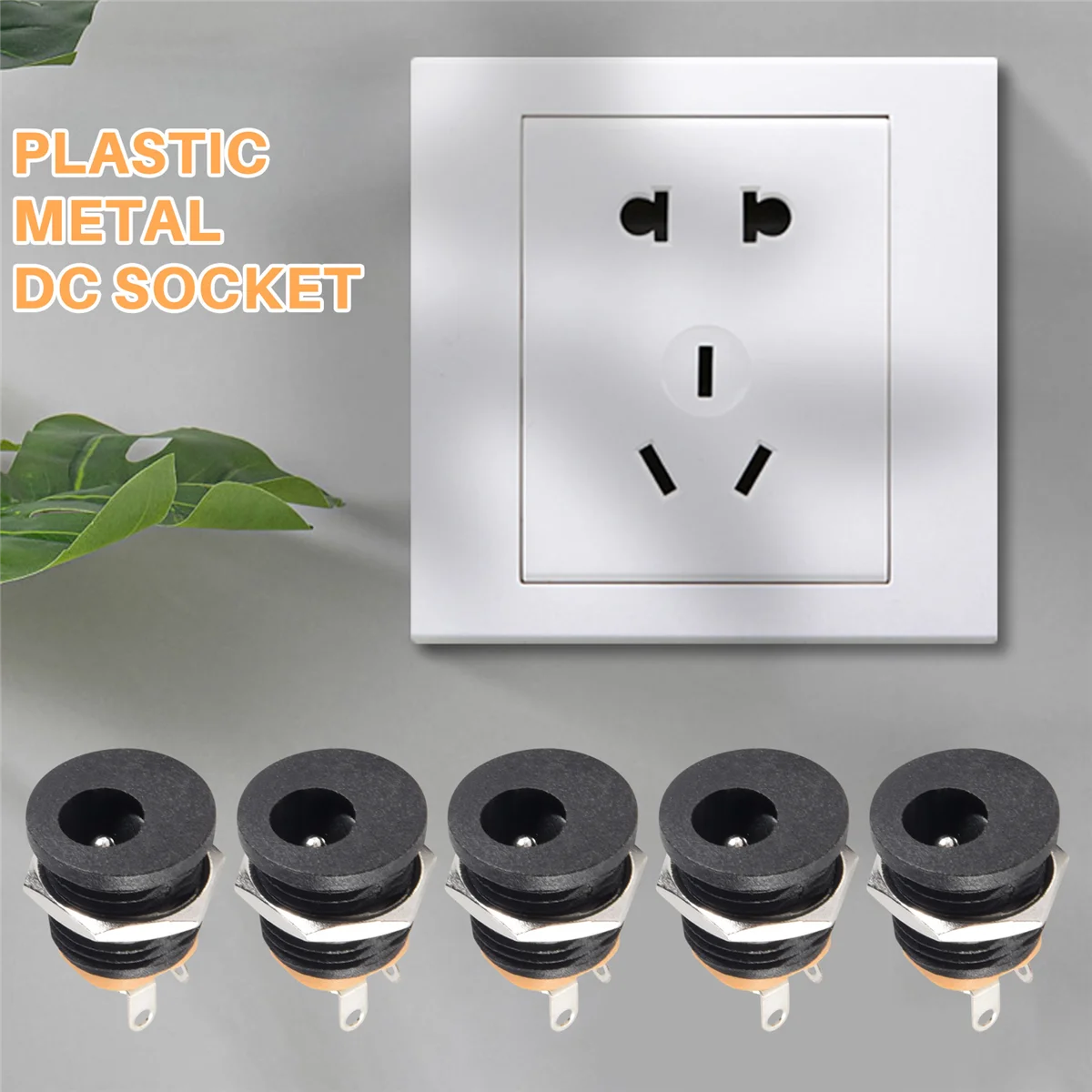 10 Pcs 3-terminal Soldering 2.1mm x 5.5mm Female Power Jack DC Socket