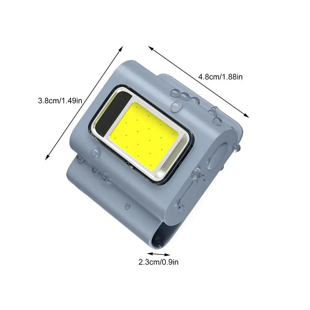 야외 배낭 안전 실리콘 클립 모드 LED 러닝 라이트, 야간 워킹 램프, 다기능 충전식 작업등, 신제품