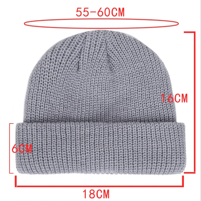 Unisex Men Women Beanie Hat Warm Ribbed Winter Turn Ski Fisherman Docker Hat New