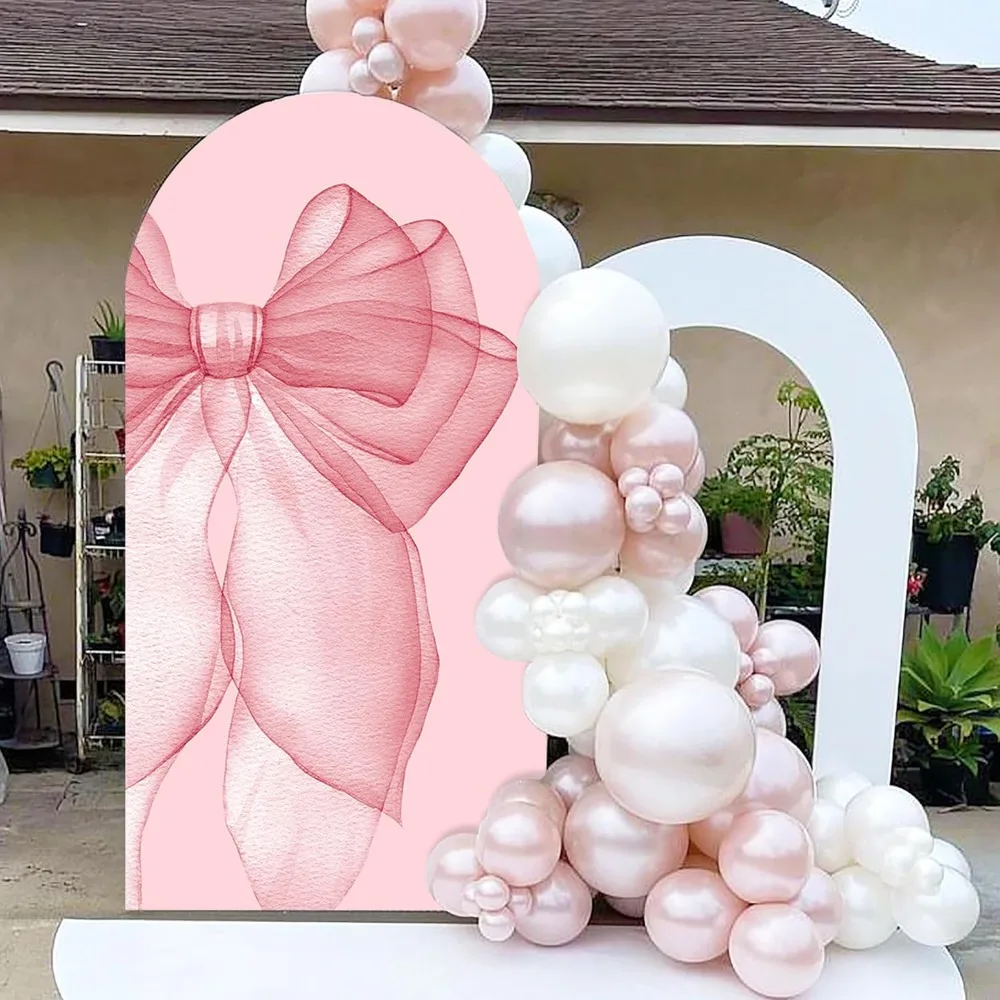 VIKAMA الوردي القوس قوس خلفية غطاء عيد ميلاد حفل زفاف الممر الديكور الممر خلفية غطاء
