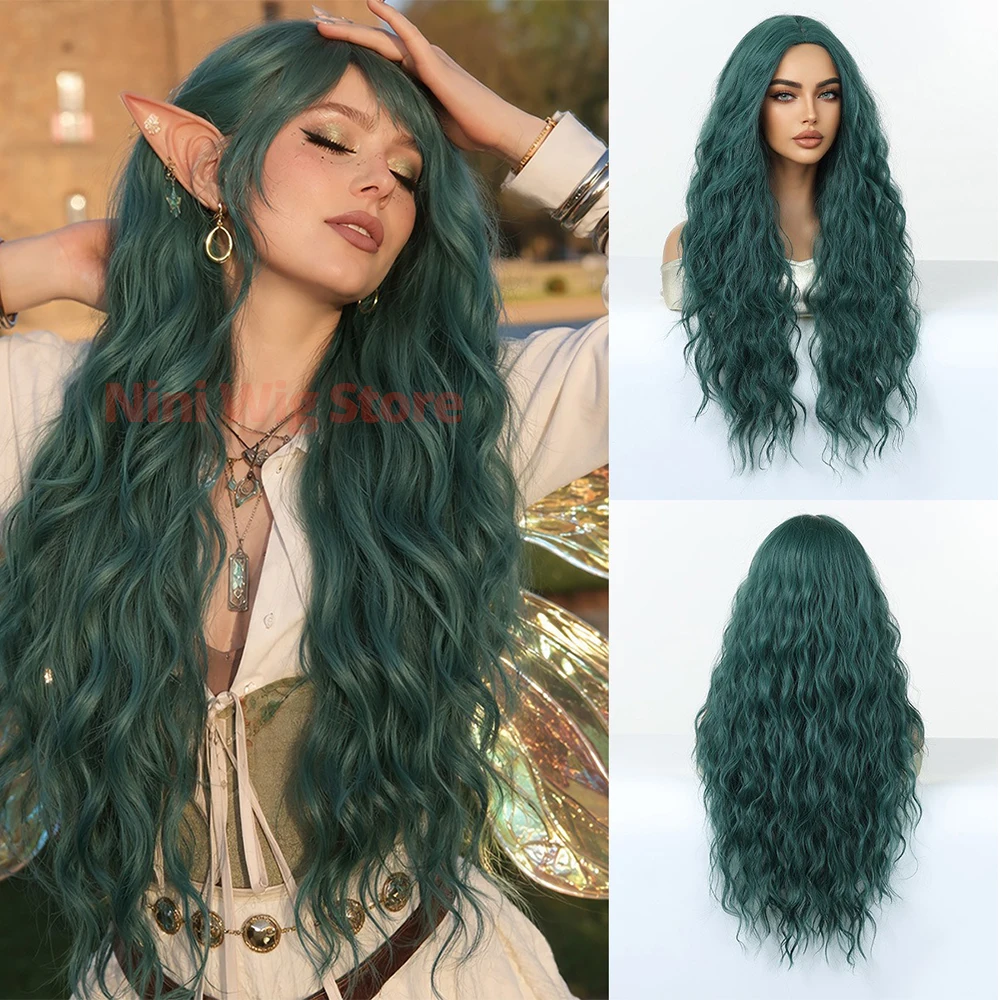 Long Wavy Halloween Cosplay Wig For Women Lolita Cosplay Costume Christmas Party Daily Use Natural Heat-resistant Synthetic Wig
