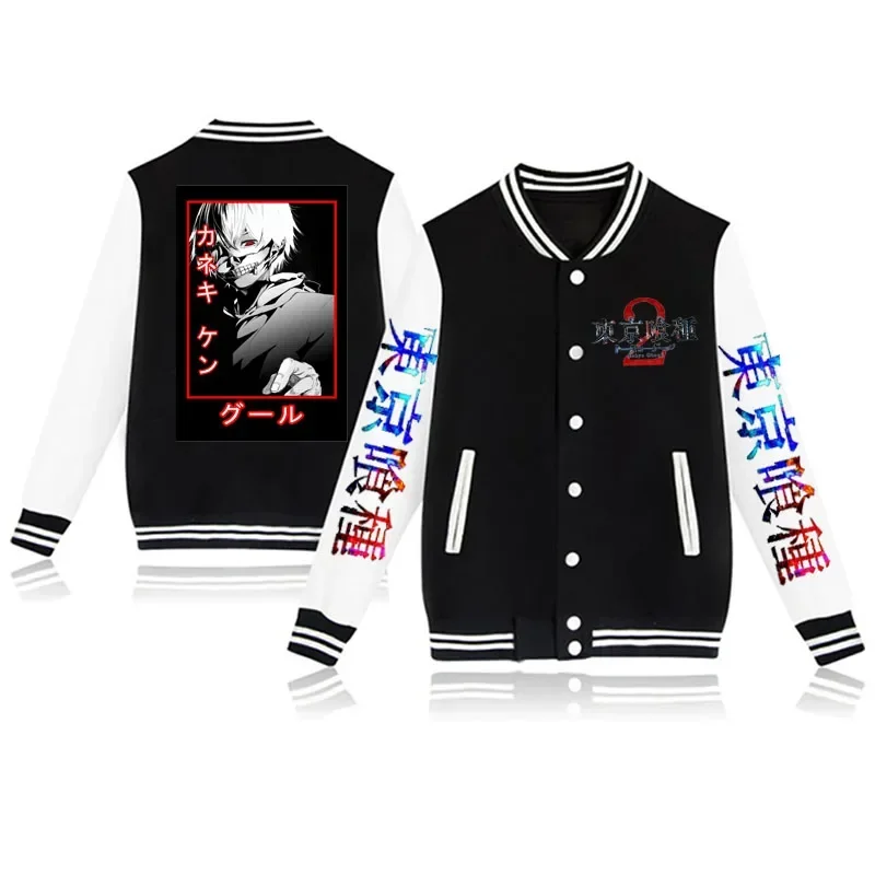 Tokyo Ghoul Baseball Stand Collar Jacket Student Button Loose Couple Jacket All-match Streetwear Harajuku