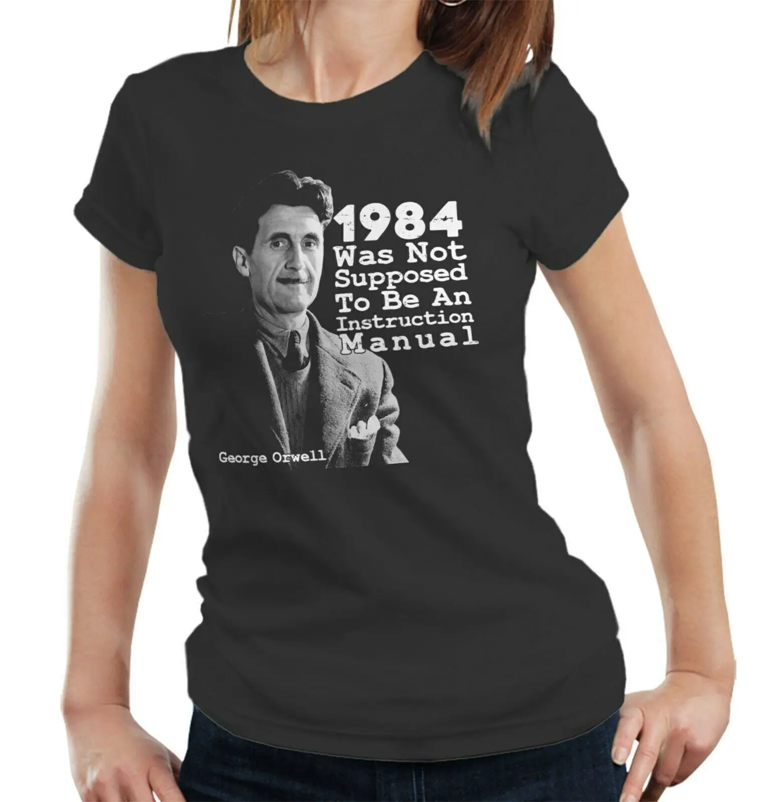 1984 Was Not Supposed To Be T Shirt Fitted Ladies George Orwell Big Brother