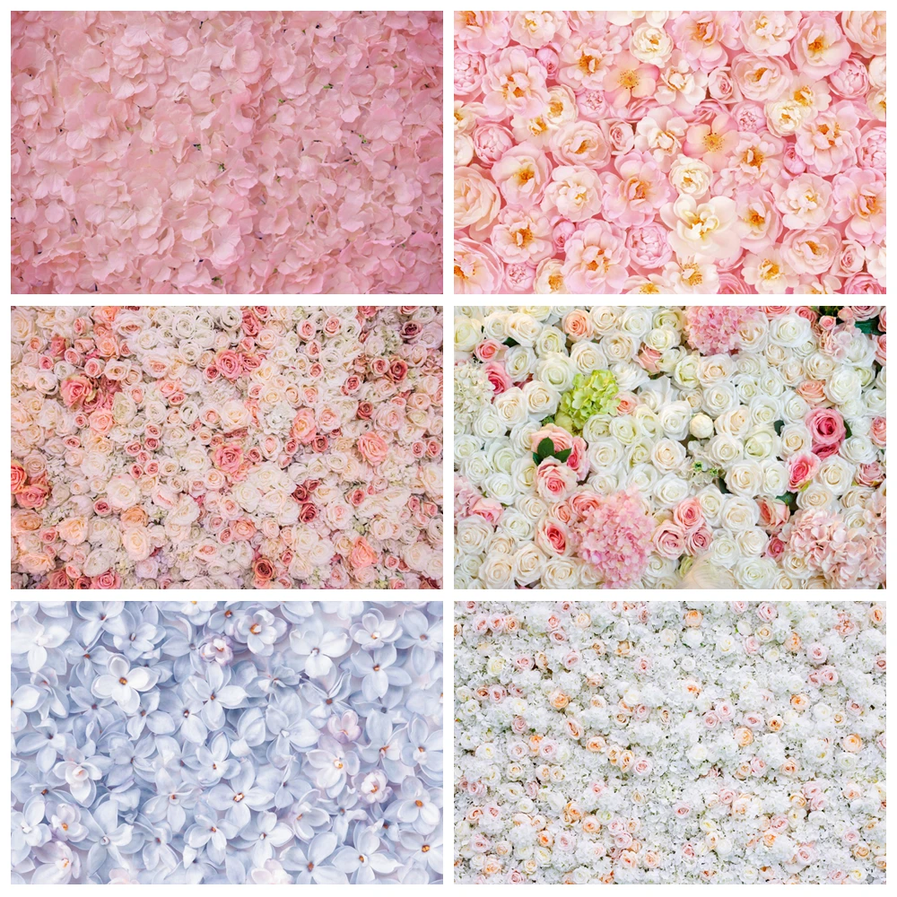 

Floral Flower Wall Wedding Backdrop for Photography Bride Baby Shower Birthday White Rose Ceremony Background Decor Photo Studio
