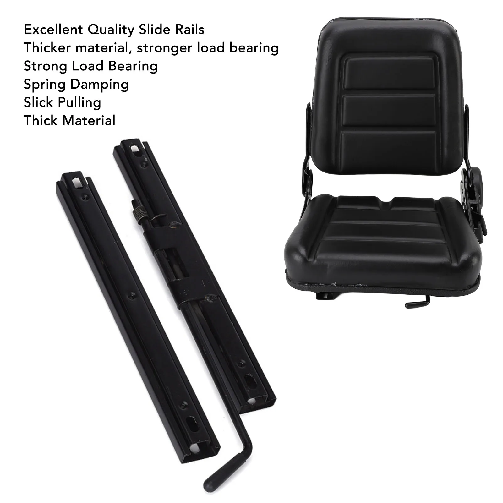 

Forklift Seat Tractor Seat Rounded Curved Corners PU Leather Backhoe Seat Replacement for Forklift Skid Loader Dozer Telehandler